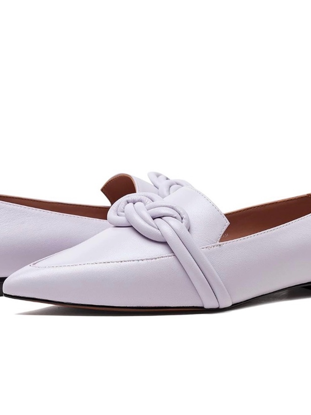 Linea Paolo Lilac Knot-Front Pointed Loafers